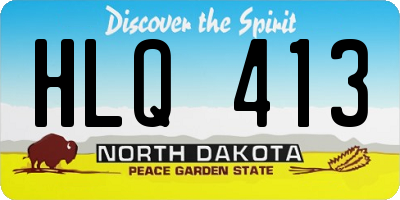 ND license plate HLQ413