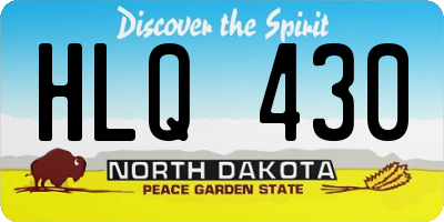ND license plate HLQ430