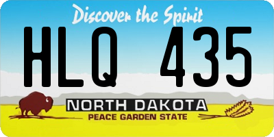 ND license plate HLQ435