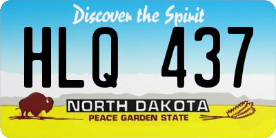 ND license plate HLQ437
