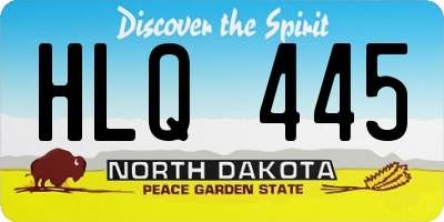ND license plate HLQ445