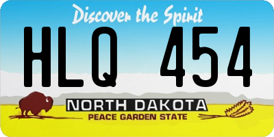 ND license plate HLQ454
