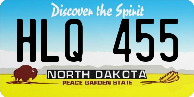ND license plate HLQ455