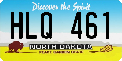 ND license plate HLQ461