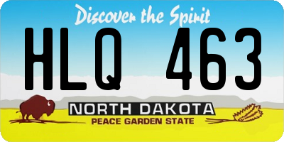 ND license plate HLQ463