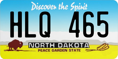 ND license plate HLQ465