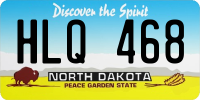 ND license plate HLQ468