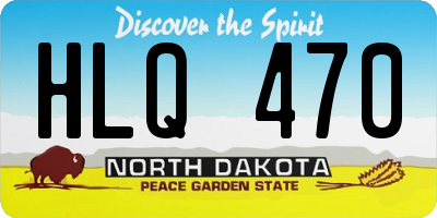 ND license plate HLQ470