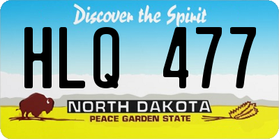 ND license plate HLQ477