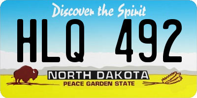 ND license plate HLQ492