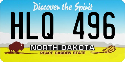 ND license plate HLQ496