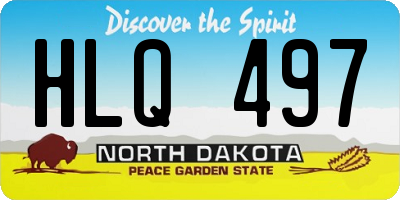 ND license plate HLQ497