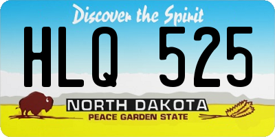 ND license plate HLQ525