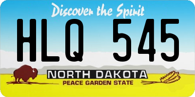 ND license plate HLQ545