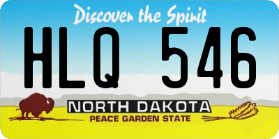 ND license plate HLQ546