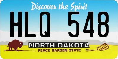 ND license plate HLQ548
