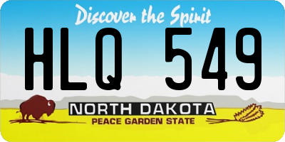 ND license plate HLQ549