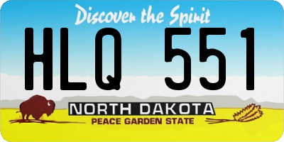 ND license plate HLQ551