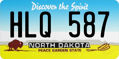 ND license plate HLQ587