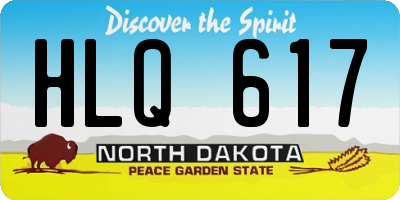 ND license plate HLQ617