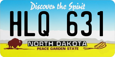 ND license plate HLQ631