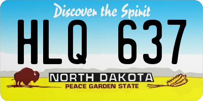 ND license plate HLQ637