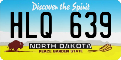 ND license plate HLQ639