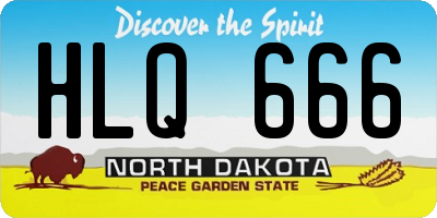 ND license plate HLQ666