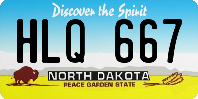 ND license plate HLQ667