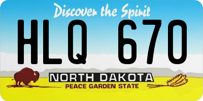 ND license plate HLQ670