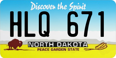 ND license plate HLQ671