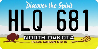 ND license plate HLQ681
