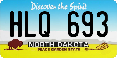 ND license plate HLQ693