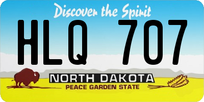 ND license plate HLQ707