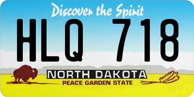 ND license plate HLQ718
