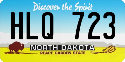 ND license plate HLQ723