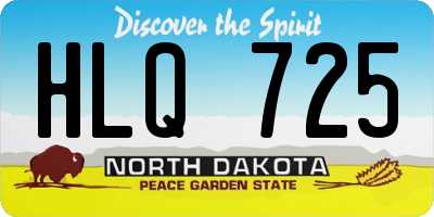 ND license plate HLQ725