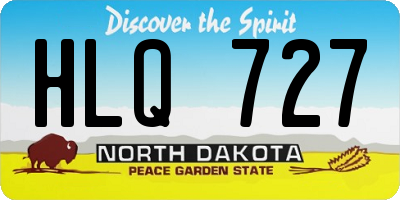 ND license plate HLQ727