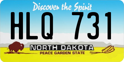 ND license plate HLQ731