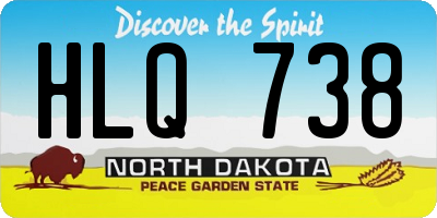 ND license plate HLQ738
