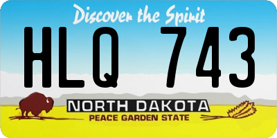 ND license plate HLQ743