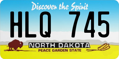 ND license plate HLQ745