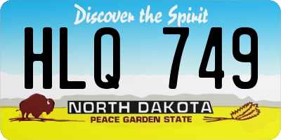 ND license plate HLQ749