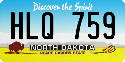 ND license plate HLQ759