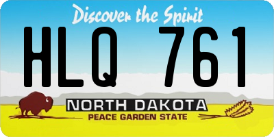 ND license plate HLQ761