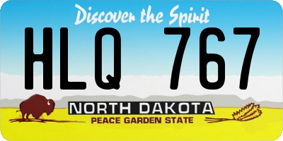 ND license plate HLQ767