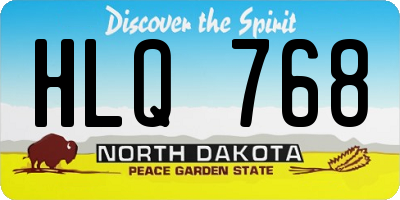 ND license plate HLQ768