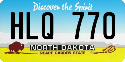 ND license plate HLQ770