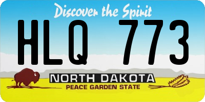 ND license plate HLQ773