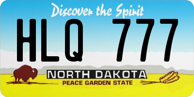 ND license plate HLQ777